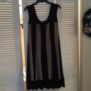 Black and Beige knee length party dress.